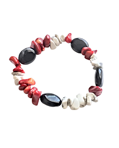 Howlite White Onyx Coral bracelet