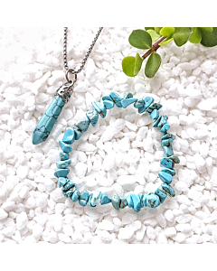 Howlite Blue Necklace and Bracelet Set