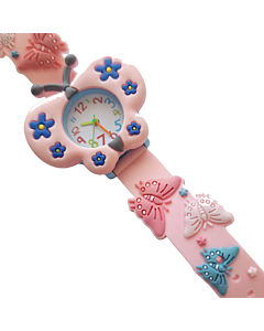 Butterfly Pink Light Watch