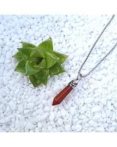 Red Jasper Necklace (stainless steel chain)