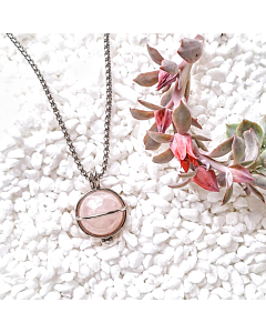 Rose Quartz Necklace (stainless steel chain)
