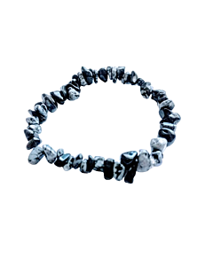 Snowflake Obsidian chip bracelet