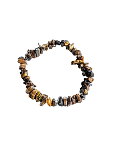 Tiger's Eye Gold chip bracelet