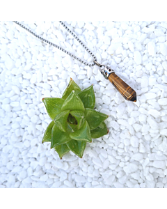 Tiger's Eye Gold Necklace (stainless steel chain)