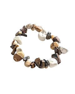 Howlite White Tiger's Eye Gold Picture Jasper bracelet