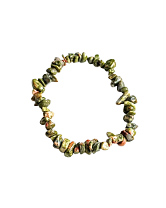 Unakite chip bracelet